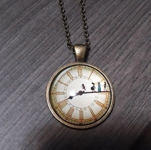 New peter pan necklace Disney gold
